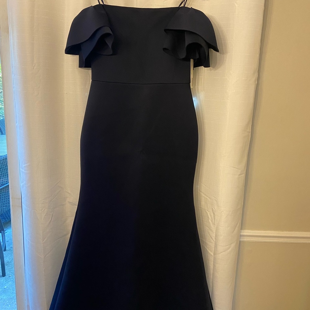 Eliza J Strapless Navy Dress